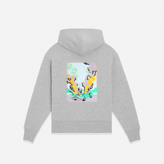 HOODIE BURN IN PARADISE - GREY