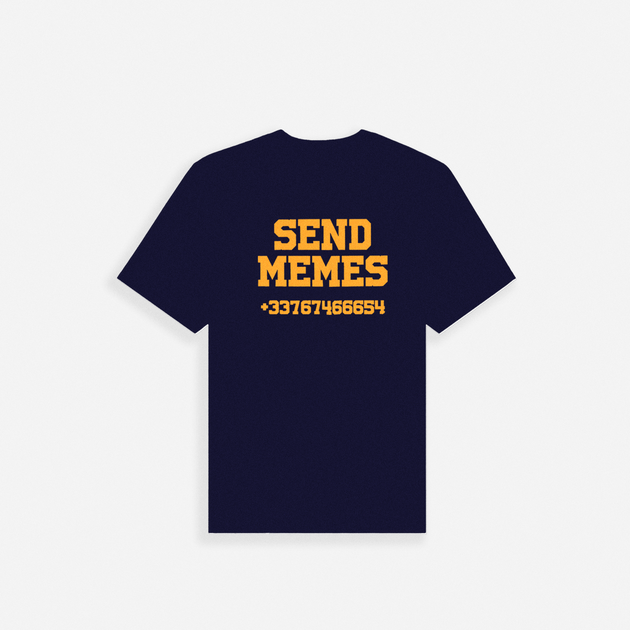 T-SHIRT SEND MEMES ORANGE - NAVY