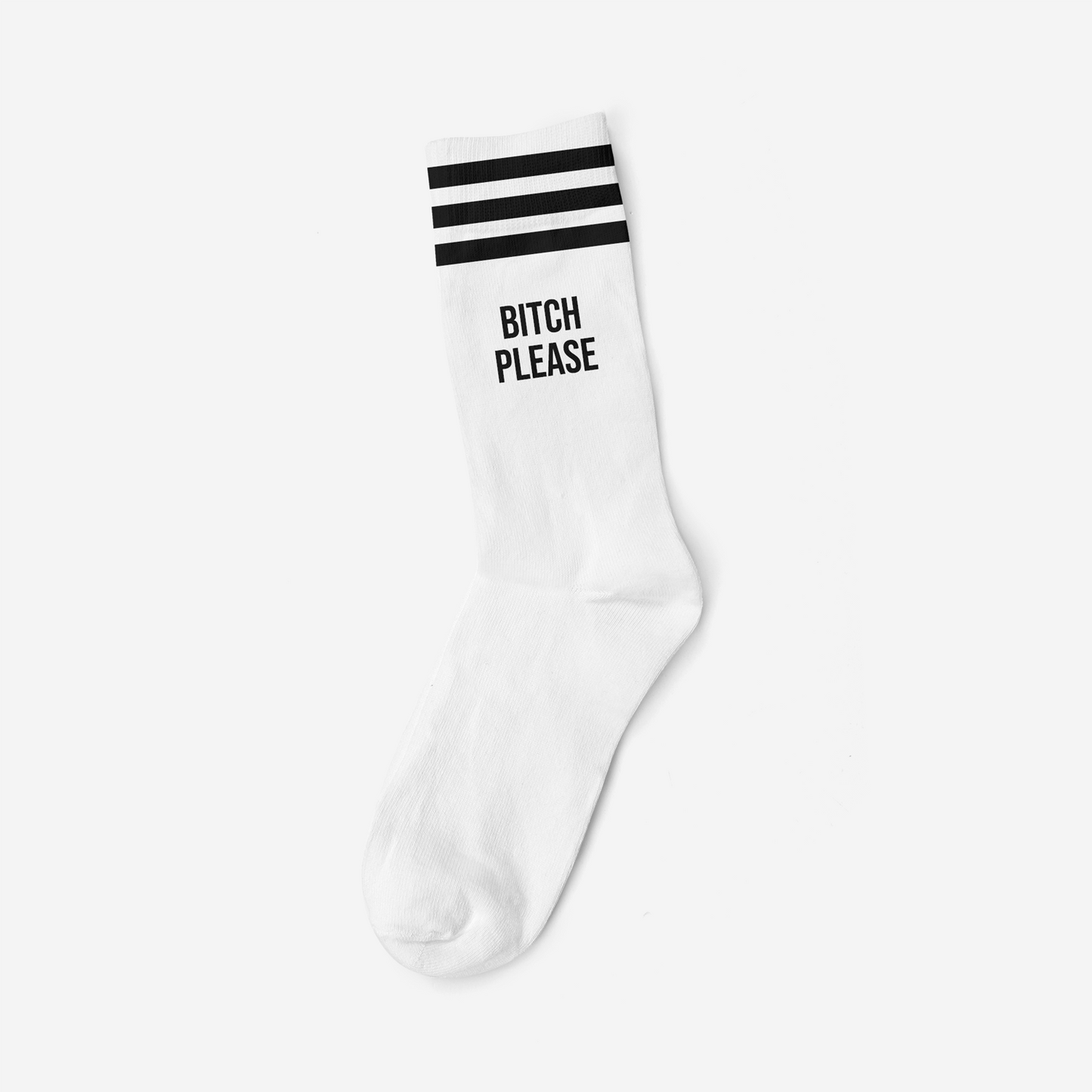 BITCH PLEASE BLACK - WHITE SOCKS