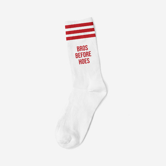 BROS BEFORE HOES RED - WHITE SOCKS