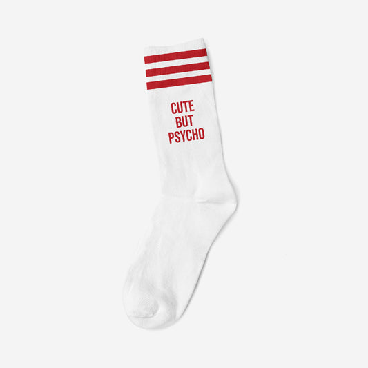 CUTE BUT PSYCHO RED - WHITE SOCKS